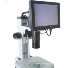Microscópio de vídeo em zoom com monitor LCD de 10 polegadas